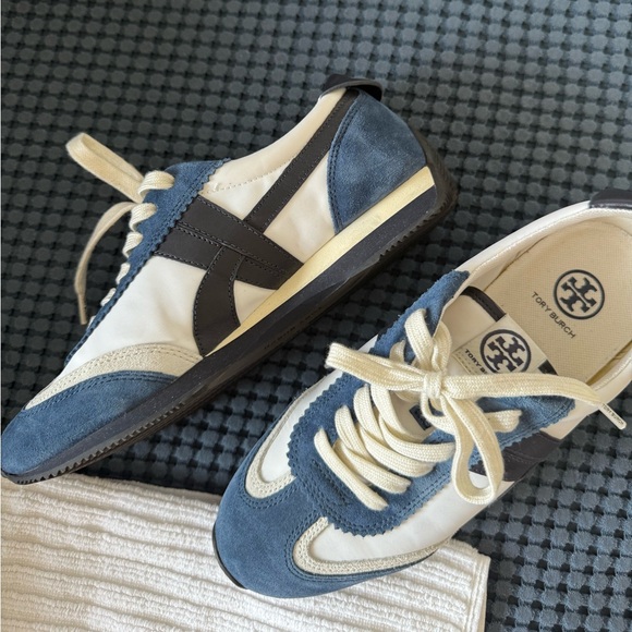 Tory Burch Blue and White Sneakers - Picture 1 of 5